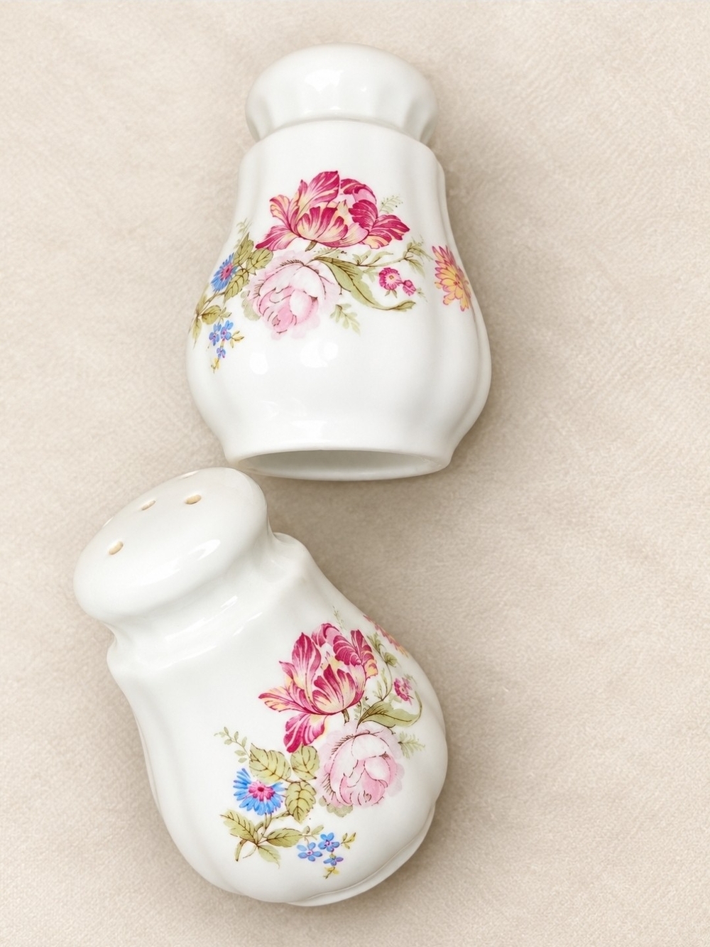 Vintage Jubilee Fine China Floral Salt & Pepper Shakers